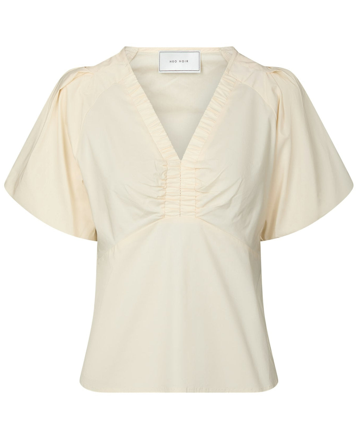Irina Poplin Bluse Butter Yellow fra Neo Noir, gul bluse