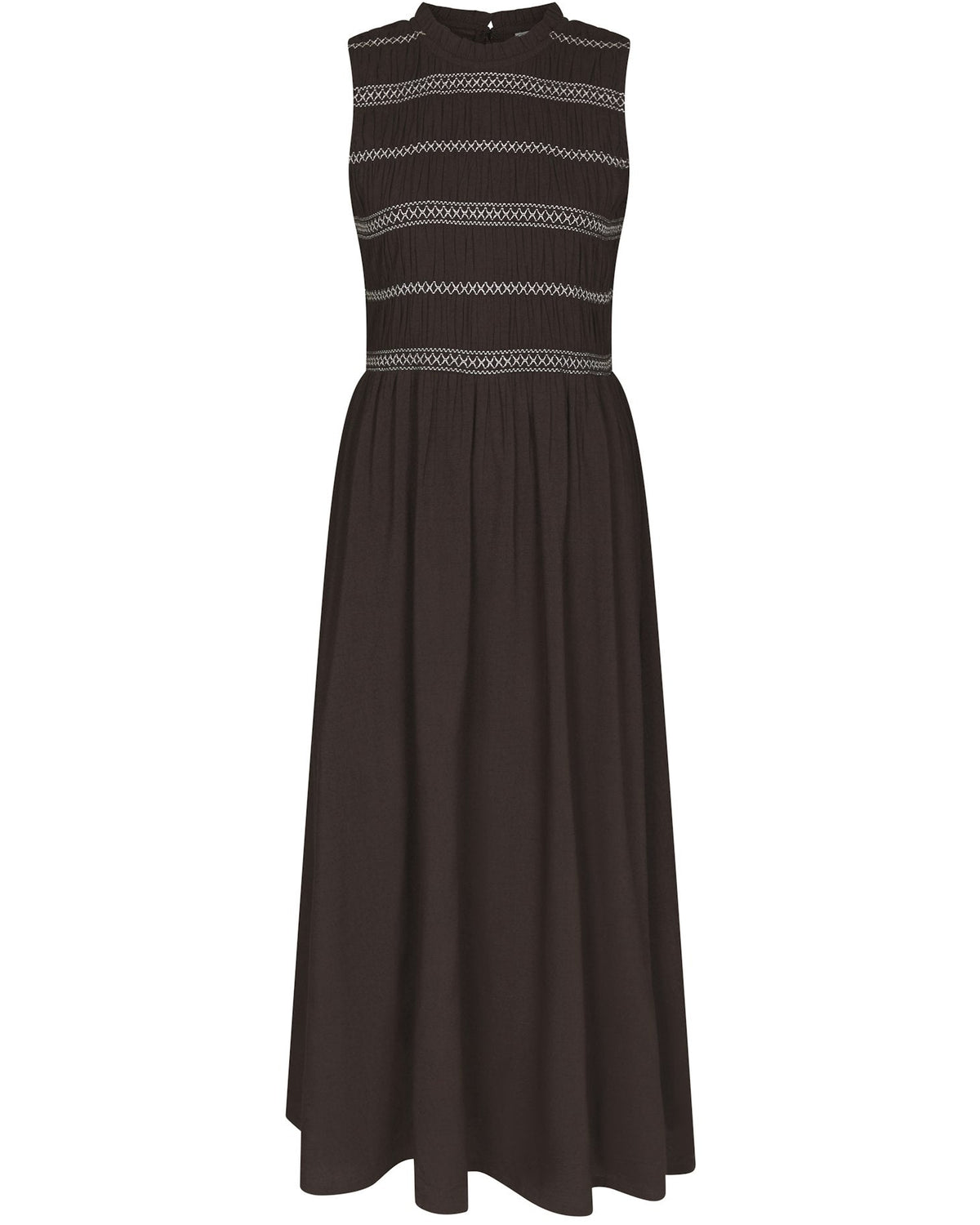 Atika Deco Smock Kjole Dark Brown fra Neo Noir, brun kjole