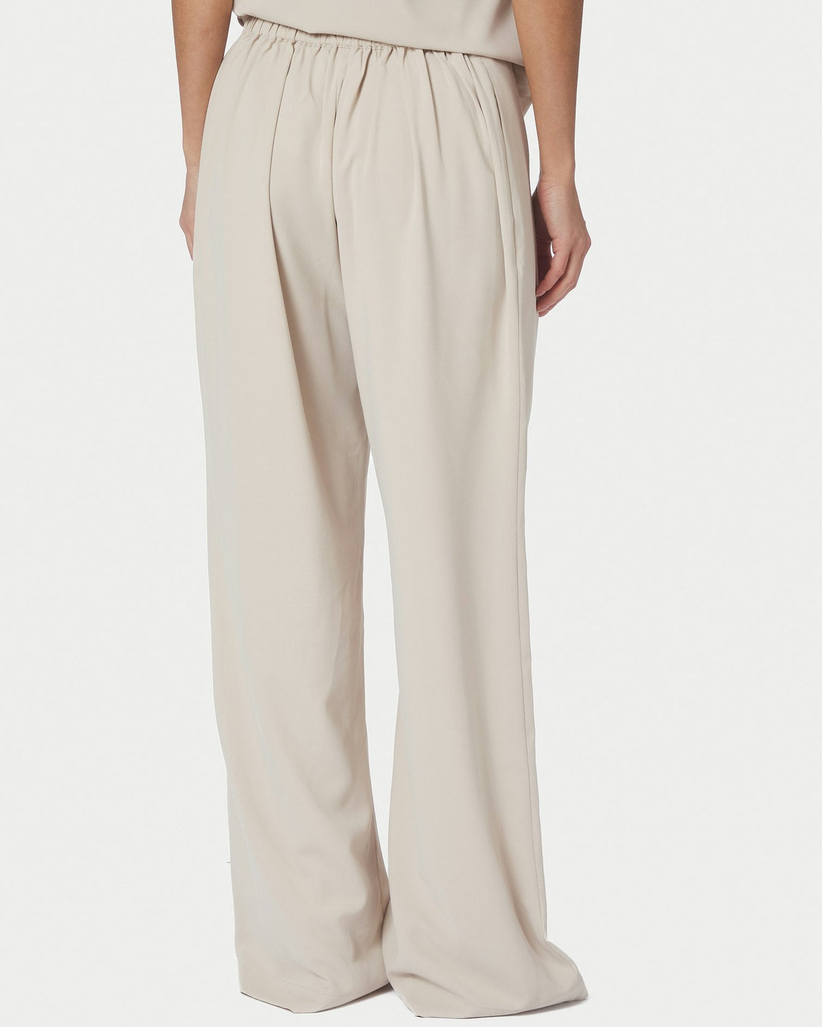 Lunet Crepe Bukser Ivory fra Neo Noir
