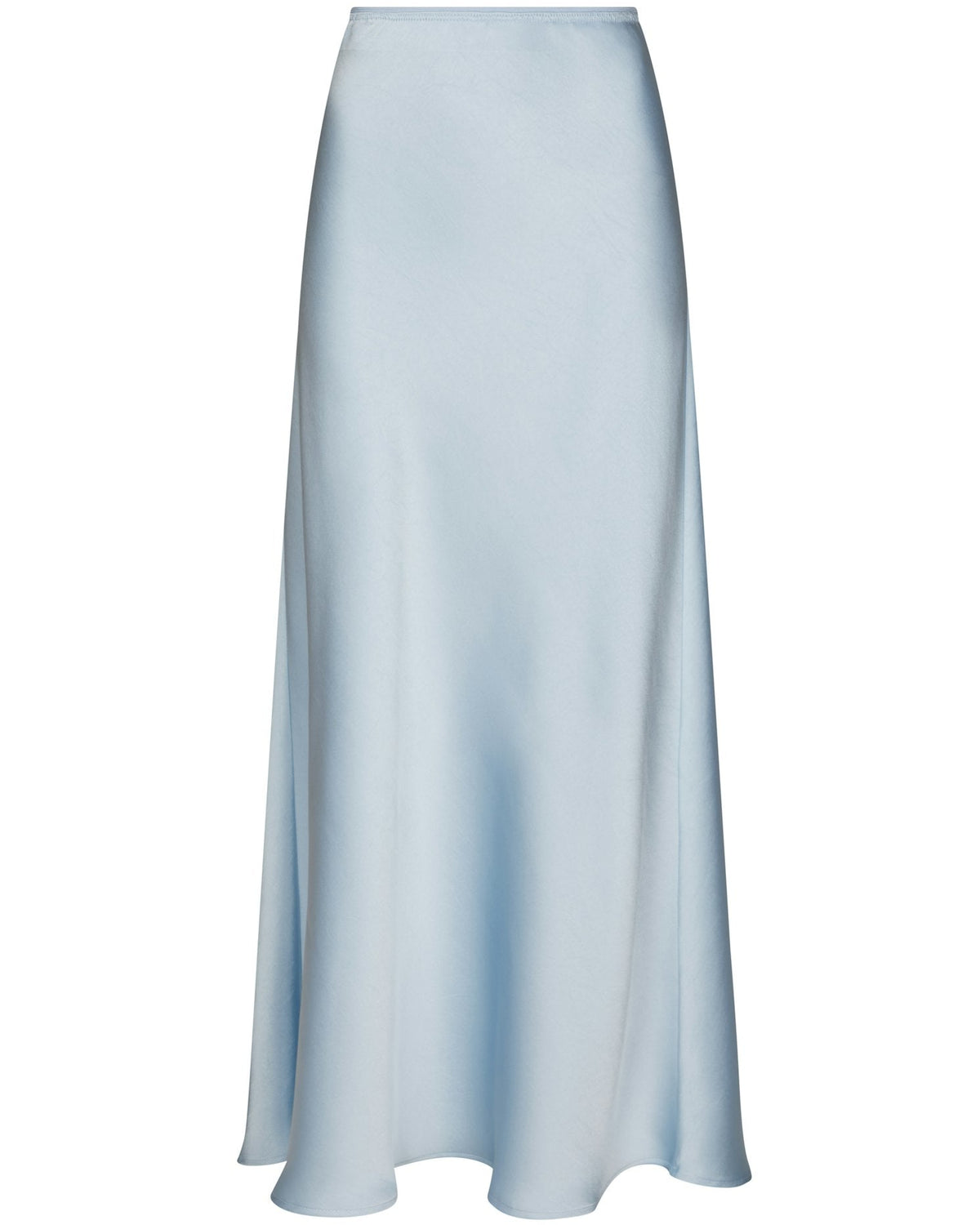 Vicky Heavy Sateen Nederdel Light Blue fra Neo Noir, blå satin nederdel