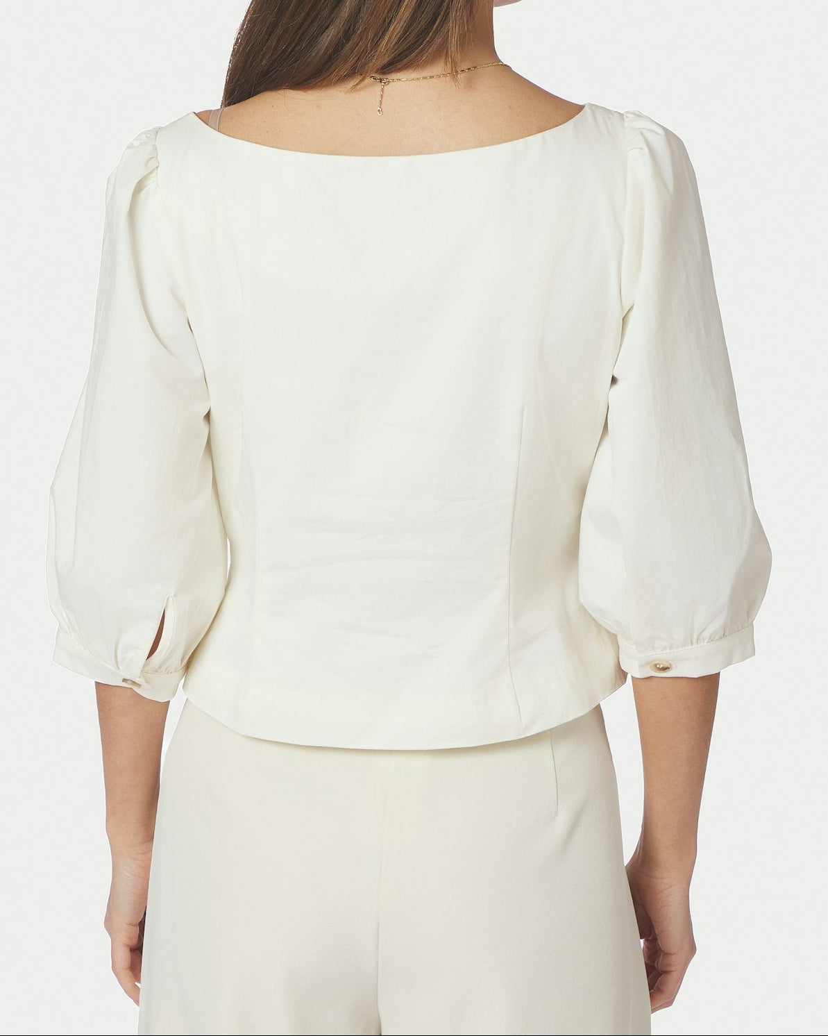 Jeannie Twill Bluse Off White fra Neo Noir, hvid feminin bluse