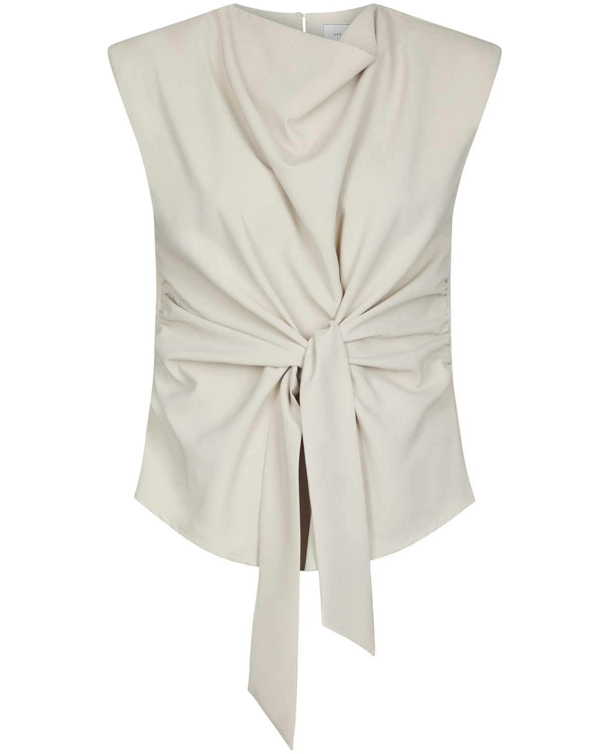 Katarim Crepe Top Ivory fra Neo Noir, flot elegant vandfalds-top