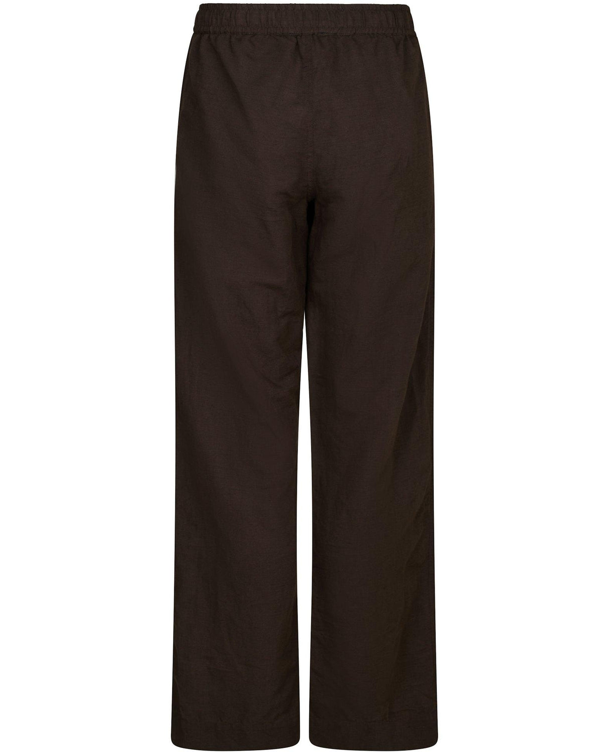 Neo Noir Sonar Linen Bukser Dark Brown NOS26, brune hørbukser