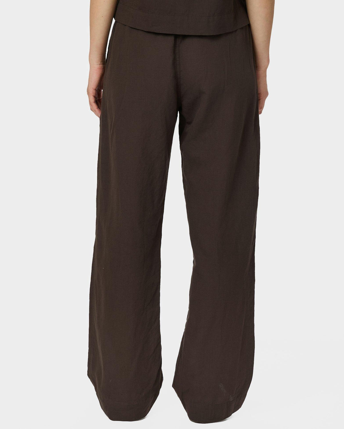 Neo Noir Sonar Linen Bukser Dark Brown NOS26, brune hørbukser