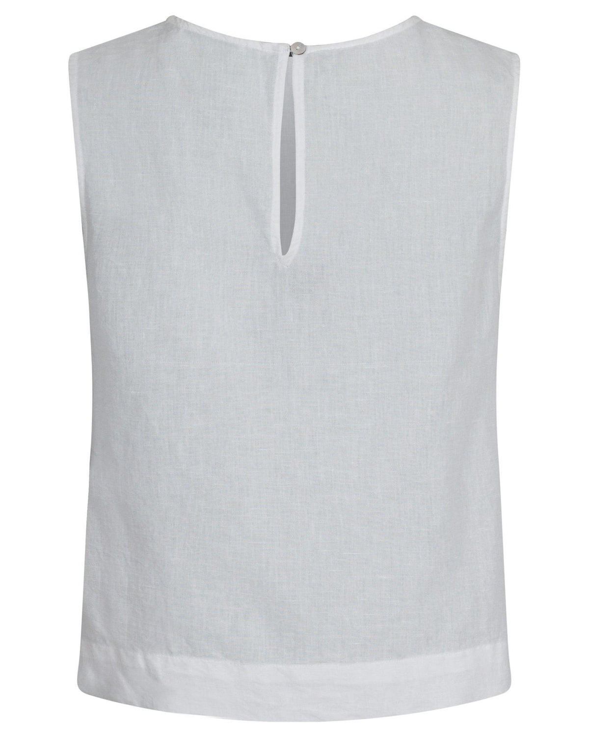 Neo Noir Svetlana Linen Top White NOS26, hvid hørtop