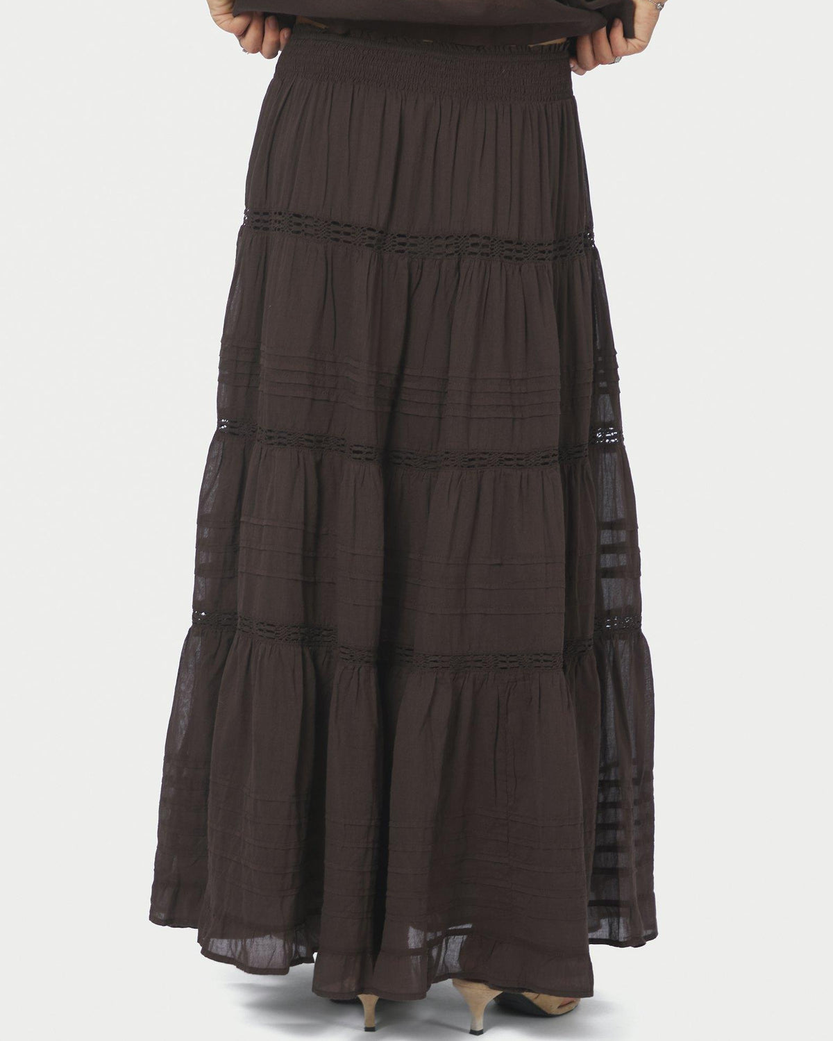 Neo Noir Felicia S Voile Nederdel Dark Brown NOS26, brun nederdel