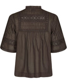 Neo Noir Siama S Voile Bluse Dark Brown NOS26, brun bluse