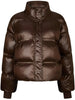 Neo Noir Rhea Shiny Puffer Jakke Dark Brown NOA25