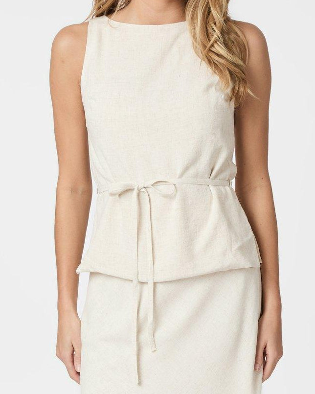 Neo Noir Nassa Linen Top Natural NOS26, fin beige top