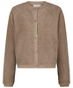 Neo Noir Limo Fluffy Knit Cardigan Dark Sand