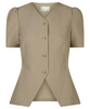 Neo Noir Jules Structure Bluse Dark Taupe
