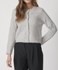 Co'Couture Pointelle New Cardigan Pale Grey