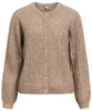 Object Flora LS Knit Button Cardigan Desert Taupe Melange NOA25