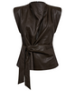 Co'Couture Gitt Pleat Top Dark Brown