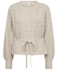 Co'Couture Row Pointelle Tie Cardigan Ivory