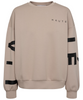 Haute L'Amitié Maxi Split Logo Sweatshirt Beige