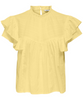 Only Heike SL Frill O-Neck Top Lemon Merinque
