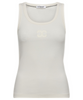 Co'Couture Granny Rib Solid Emb Tank Top White