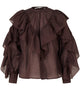 Second Female Fira Frill Bluse Chocolate Plum