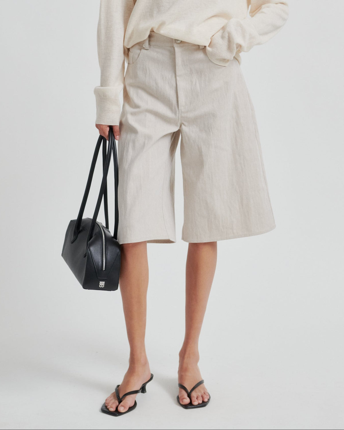 Second Female Bacoli Shorts Soft Beige, beige shorts
