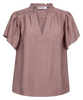 Co'Couture Hera SS Frill Top Old Rose
