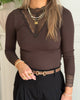 Only Tilde LS High Neck Lace Top Chocolate Torte NO26