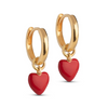 Enamel Amore Hoops Øreringe Red