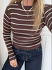 Pieces Mira New LS O-Neck Strik Hot Fudge/Birch NOS26