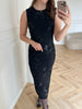 Neo Noir Tiranna Big Flower Mesh Kjole Black