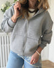 Only Naomi LS Two Way Zip Hoodie Light Grey Melange NO26