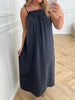 Only Lino SL Long Ruffle Kjole Black