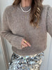 Pieces Cleo LS O-Neck Chunky Strik Greige Melange NOA25