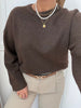 Only Simoni LS O-Neck Strik Coffee Bean NOA25