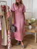 Neo Noir Illana Heavy Sateen Kjole Evening Rose