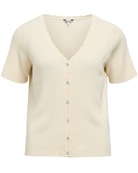 Object Kelly SS V-Neck Cardigan Birch NOS26, beige cardigan