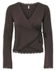 Only Kiss Calm LS Wrap Cardigan Chocolate Torte