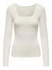 Only Ea LS 2-Way Deep Neck Bluse Cloud Dancer NO26